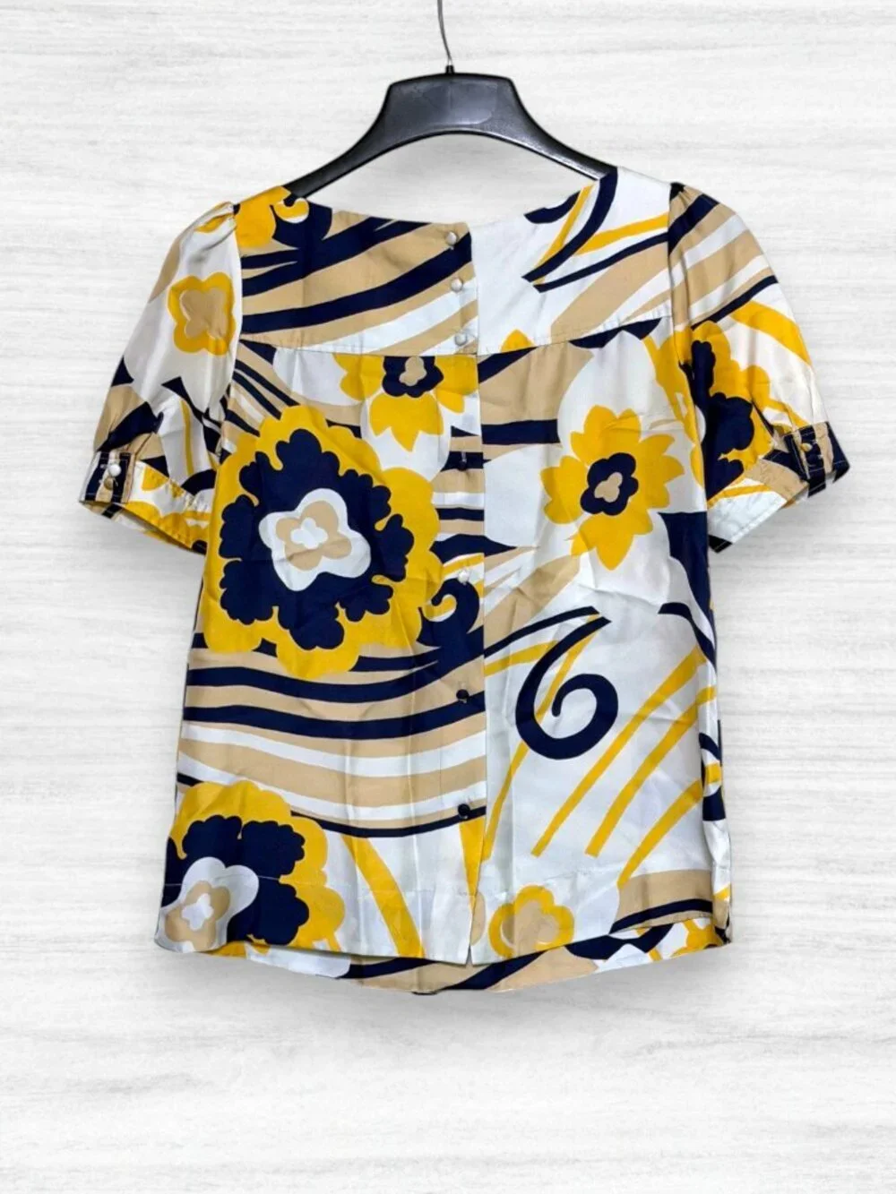 Lilly Pulitzer 100% Silk Floral Ruffle Blouse Puff Sleeve Top Women's Size 0